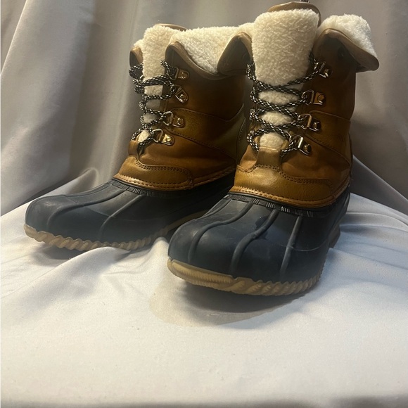 Tommy Hilfiger Shoes - Tommy Hilfiger Brown and Navy Ankle Boots with Faux Fur Lining